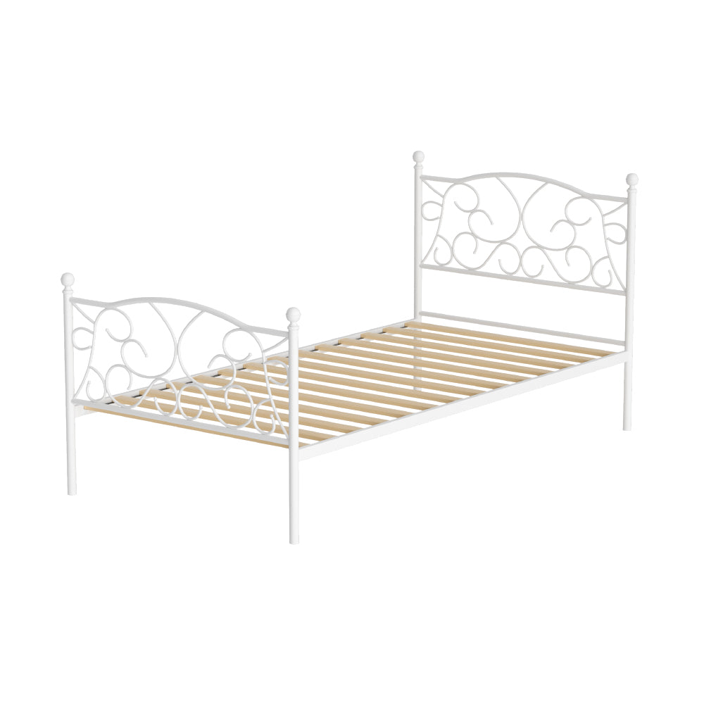 Artiss Bed Frame Single Size Metal Bed Frame GROA MBED-C-GROA-S-WH-AB