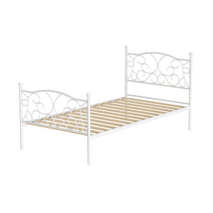 Artiss Bed Frame Single Size Metal Bed Frame GROA MBED-C-GROA-S-WH-AB