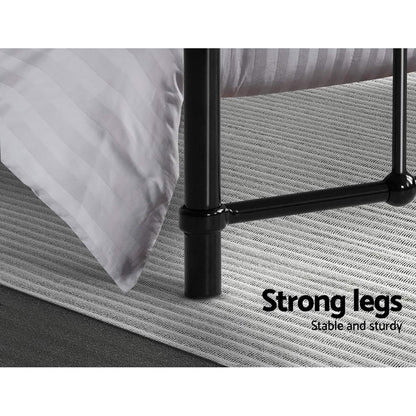 Artiss Bed Frame Metal Bed Frame LEO - Double (Black) MBED-C-LEO-D-BK