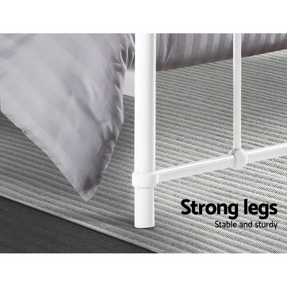 Artiss Bed Frame Metal Bed Frame LEO - Double (White) MBED-C-LEO-D-WH
