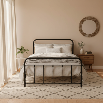 Artiss Bed Frame Metal Bed Frame LEO - King Single(Black) MBED-C-LEO-KS-BK