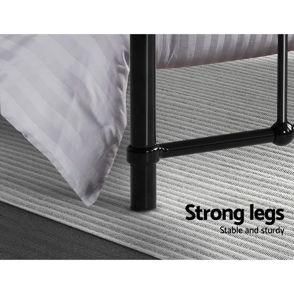 Artiss Bed Frame Metal Bed Frame LEO - King Single(Black) MBED-C-LEO-KS-BK