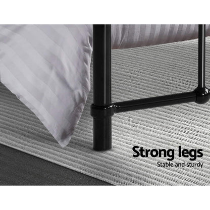 Artiss Bed Frame Metal Bed Frame LEO - King Single(Black) MBED-C-LEO-KS-BK