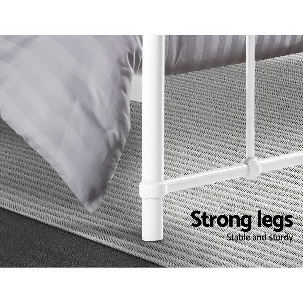 Artiss Bed Frame Metal Bed Frame LEO - Queen (White) MBED-C-LEO-Q-WH