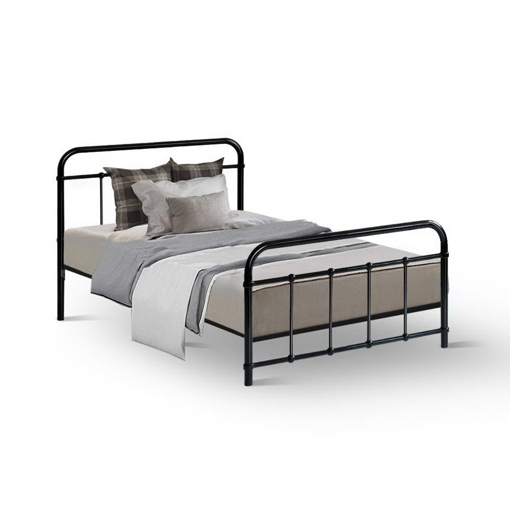 Artiss Bed Frame Metal Bed Frame LEO - Single (Black) MBED-C-LEO-S-BK