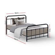 Artiss Bed Frame Metal Bed Frame LEO - Single (Black) MBED-C-LEO-S-BK
