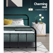 Artiss Bed Frame Metal Bed Frame LEO - Single (Black) MBED-C-LEO-S-BK