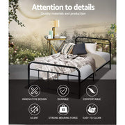 Artiss Bed Frame Metal Bed Frame LEO - Single (Black) MBED-C-LEO-S-BK