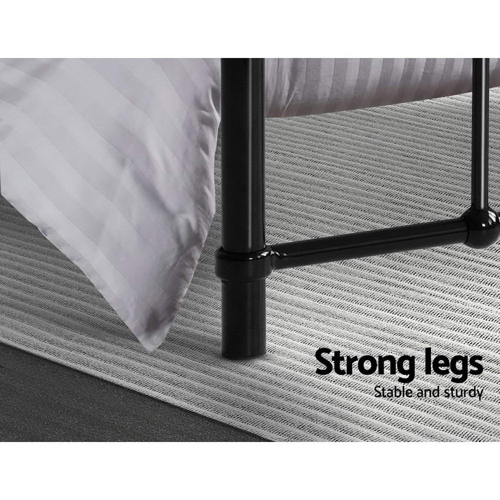 Artiss Bed Frame Metal Bed Frame LEO - Single (Black) MBED-C-LEO-S-BK