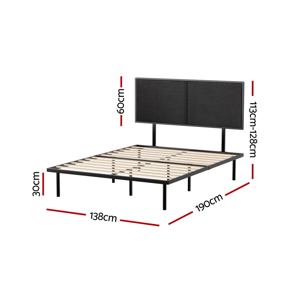 Artiss NOE Black Double Metal Bed Frame MBED-C-NOE-D-BK-AB