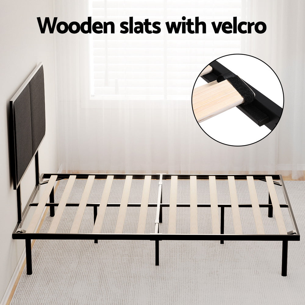 Artiss NOE Black Double Metal Bed Frame MBED-C-NOE-D-BK-AB