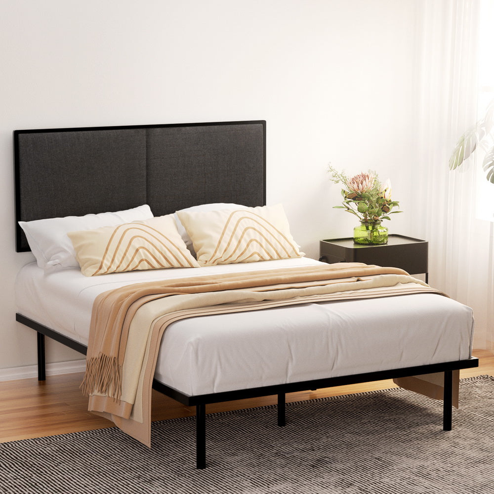 Artiss NOE Black Double Metal Bed Frame MBED-C-NOE-D-BK-AB