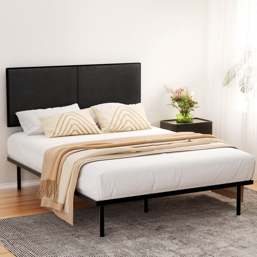 Artiss NOE Black Queen Metal Bed Frame MBED-C-NOE-Q-BK-AB