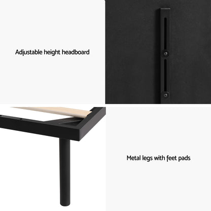 Artiss Bed Frame Double Size Metal Frame NOR MBED-C-NOR-D-BK-AB