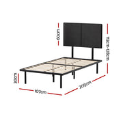 Artiss Bed Frame King Single Size Metal Frame NOR MBED-C-NOR-KS-BK