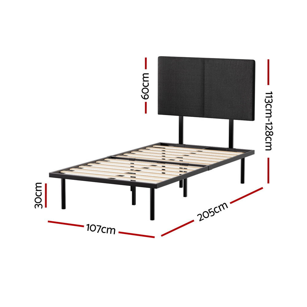 Artiss Bed Frame King Single Size Metal Frame NOR MBED-C-NOR-KS-BK