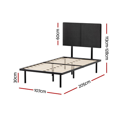Artiss Bed Frame King Single Size Metal Frame NOR MBED-C-NOR-KS-BK
