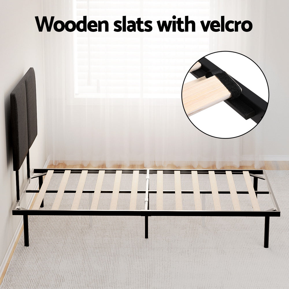 Artiss Bed Frame King Single Size Metal Frame NOR MBED-C-NOR-KS-BK