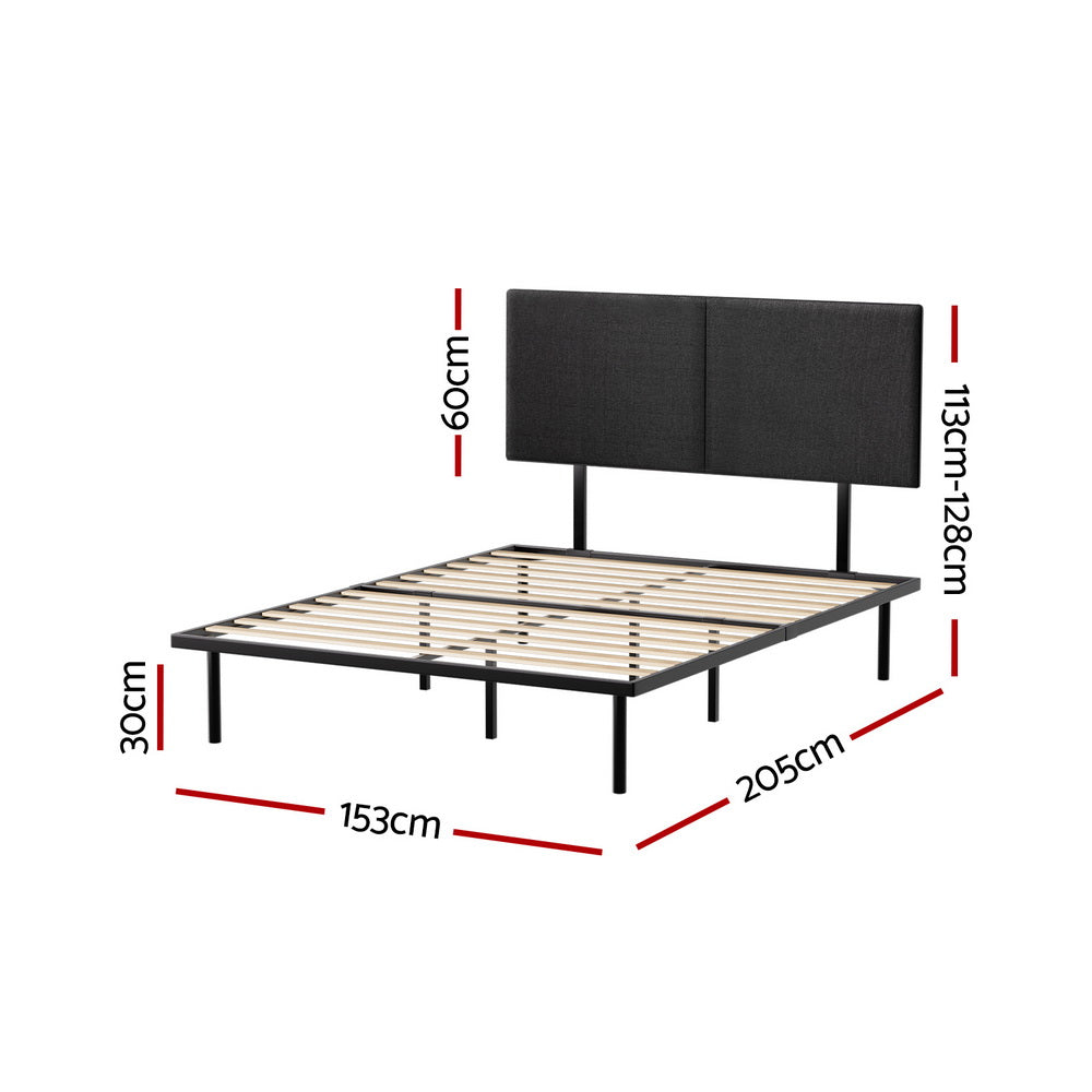 Artiss NOR Black Queen Metal Bed Frame MBED-C-NOR-Q-BK-AB