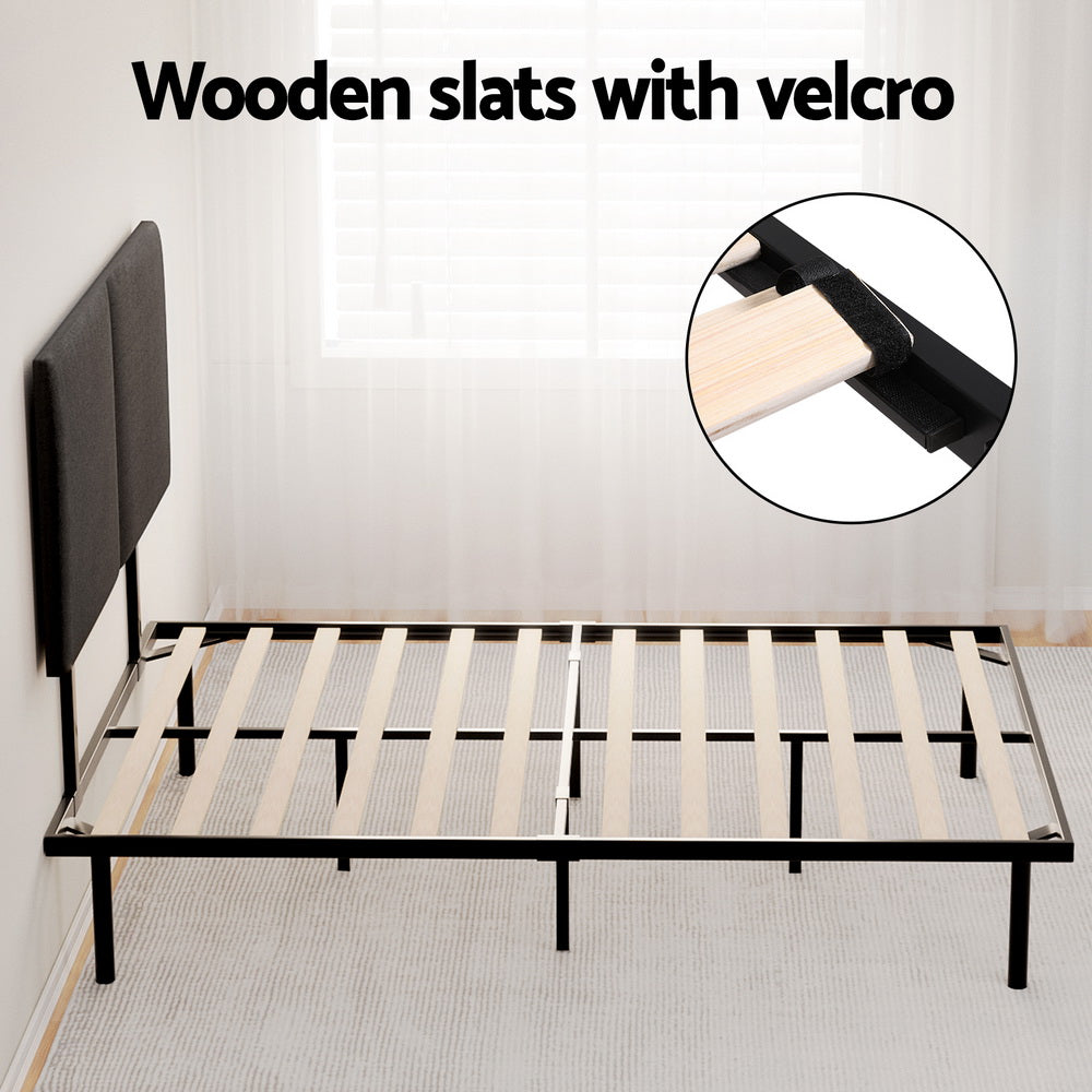 Artiss NOR Black Queen Metal Bed Frame MBED-C-NOR-Q-BK-AB
