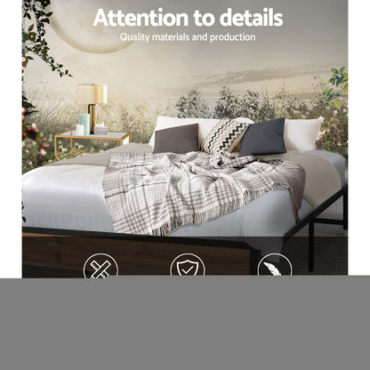Artiss Bed Frame Metal Bed Frame Bed Base OSLO - Double MBED-C-OSLO-D-BK