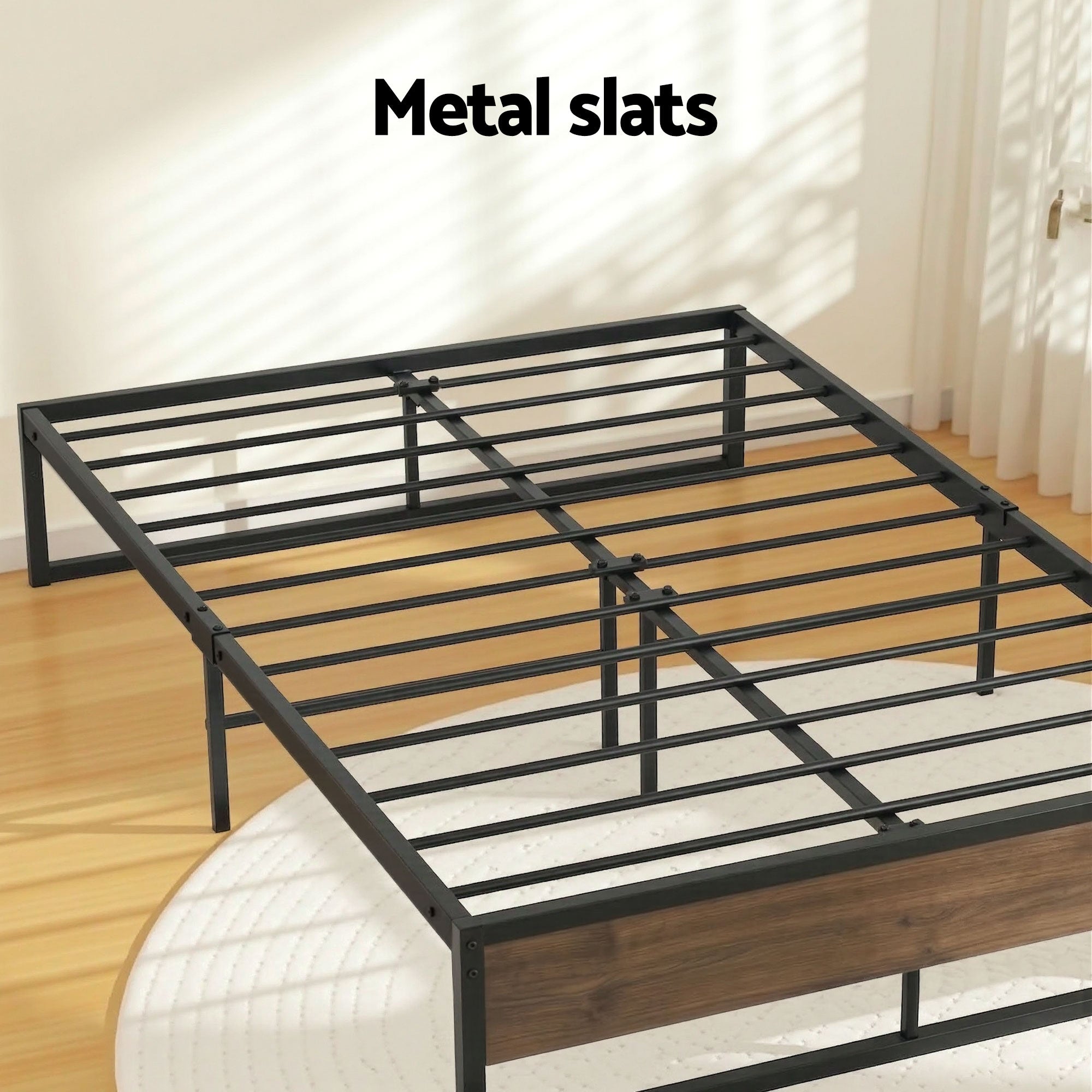 Artiss Bed Frame Metal Frame Double Size Bed Base 2 Drawers OSLO