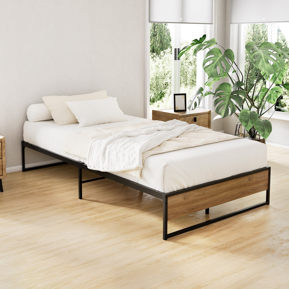 Artiss Bed Frame Metal Bed Frame Bed Base OSLO - King Single MBED-C-OSLO-KS-BK