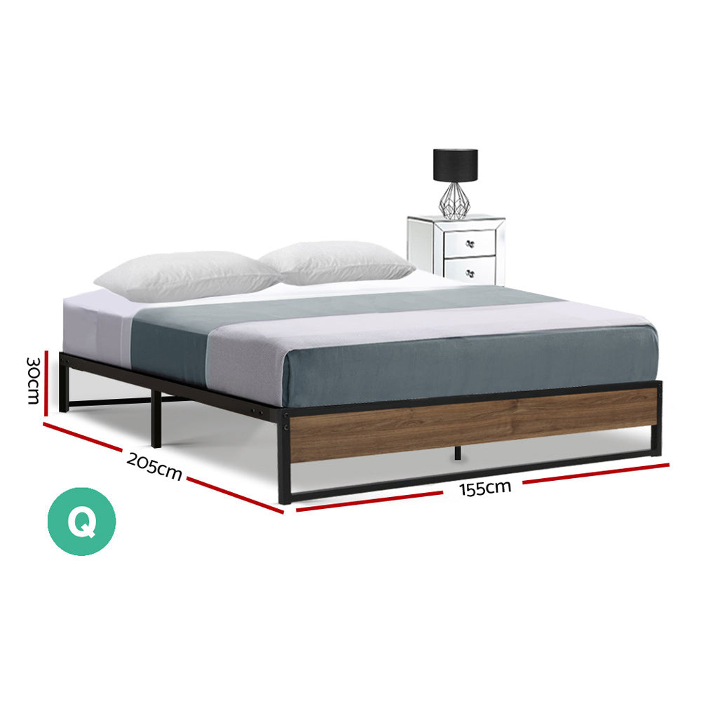 Artiss Bed Frame Metal Bed Frame Bed Base OSLO - Queen MBED-C-OSLO-Q-BK