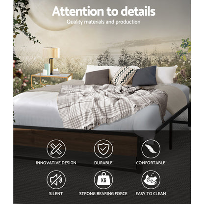 Artiss Bed Frame Metal Bed Frame Bed Base OSLO - Queen MBED-C-OSLO-Q-BK