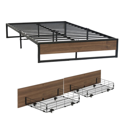 Artiss Bed Frame Metal Frame Queen Size Bed Base 2 Drawers OSLO MBED-C-OSLO-Q-DRAW