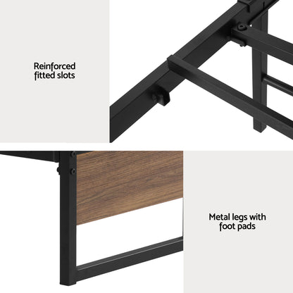 Artiss Bed Frame Metal Frame Queen Size Bed Base 2 Drawers OSLO MBED-C-OSLO-Q-DRAW