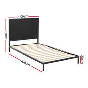 Artiss Bed Frame King Single Size Metal Frame PADA MBED-C-PADA-KS-BK-AB