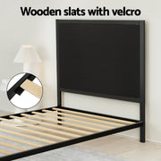 Artiss Bed Frame King Single Size Metal Frame PADA MBED-C-PADA-KS-BK-AB