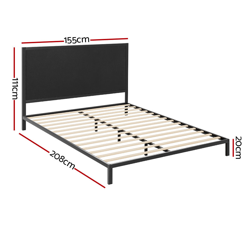 Artiss Bed Frame Queen Size Metal Frame PADA MBED-C-PADA-Q-BK-AB