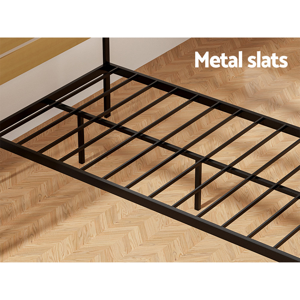 Artiss Bed Frame King Single Size Metal Base Mattress Platform Foundation PAULA MBED-C-PAULA-KS-BK-AB