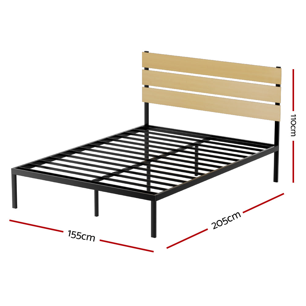 Artiss Bed Frame Queen Size Metal Base Mattress Platform Foundation Black PAULA MBED-C-PAULA-Q-BK-AB