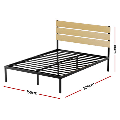 Artiss Bed Frame Queen Size Metal Base Mattress Platform Foundation Black PAULA MBED-C-PAULA-Q-BK-AB