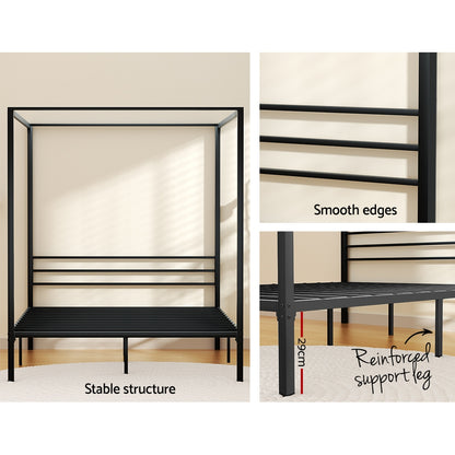 Artiss Bed Frame Double Size Metal Bed Frame POCHY MBED-C-POCHY-D-BK-AB