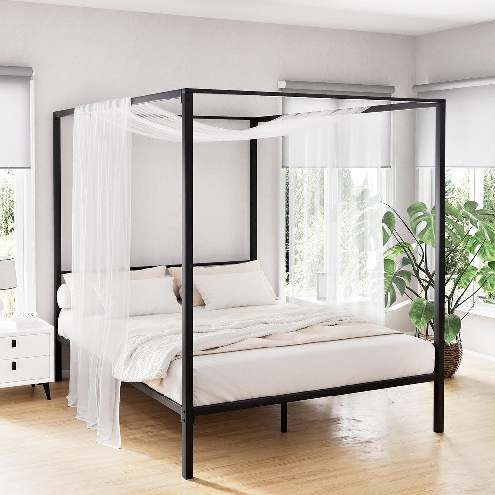 Artiss Bed Frame Double Size Metal Bed Frame POCHY MBED-C-POCHY-D-BK-AB