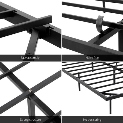 Artiss King Bed Frame,Floating Metal Bed Frame with Smart LED Lights - Sturdy Metal Platform Bed Base, Silent MBED-C-RAY-K