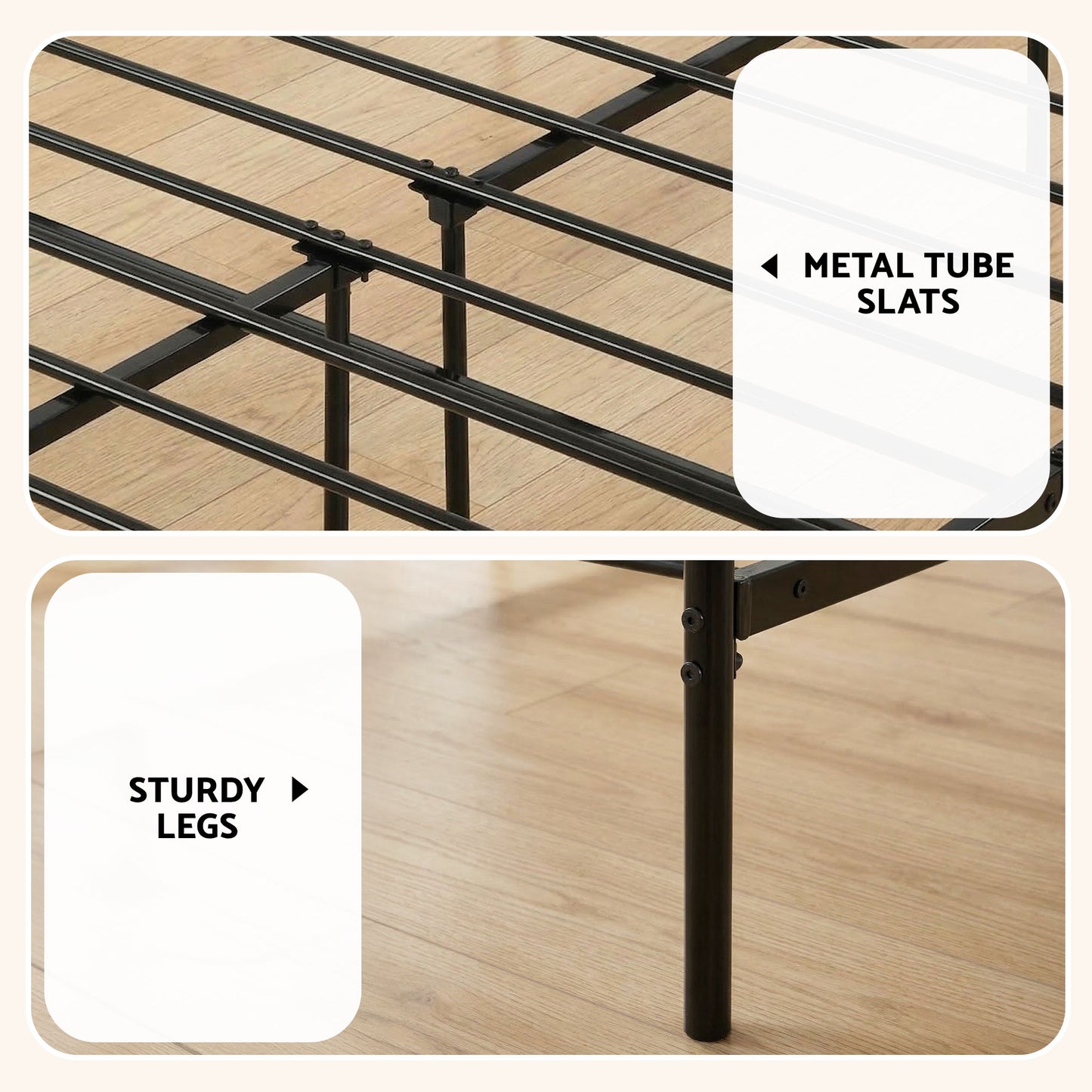 Artiss Bed Frame Double Metal Bed Frames SOL with Mattress MBED-C-SOL-0907-D