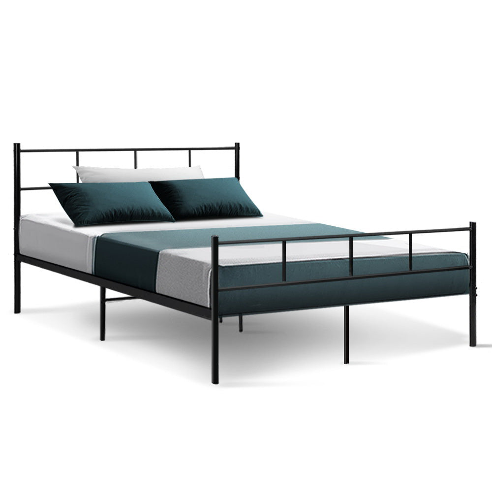 Artiss Bed Frame Double Metal Bed Frame SOL MBED-C-SOL-D-BK