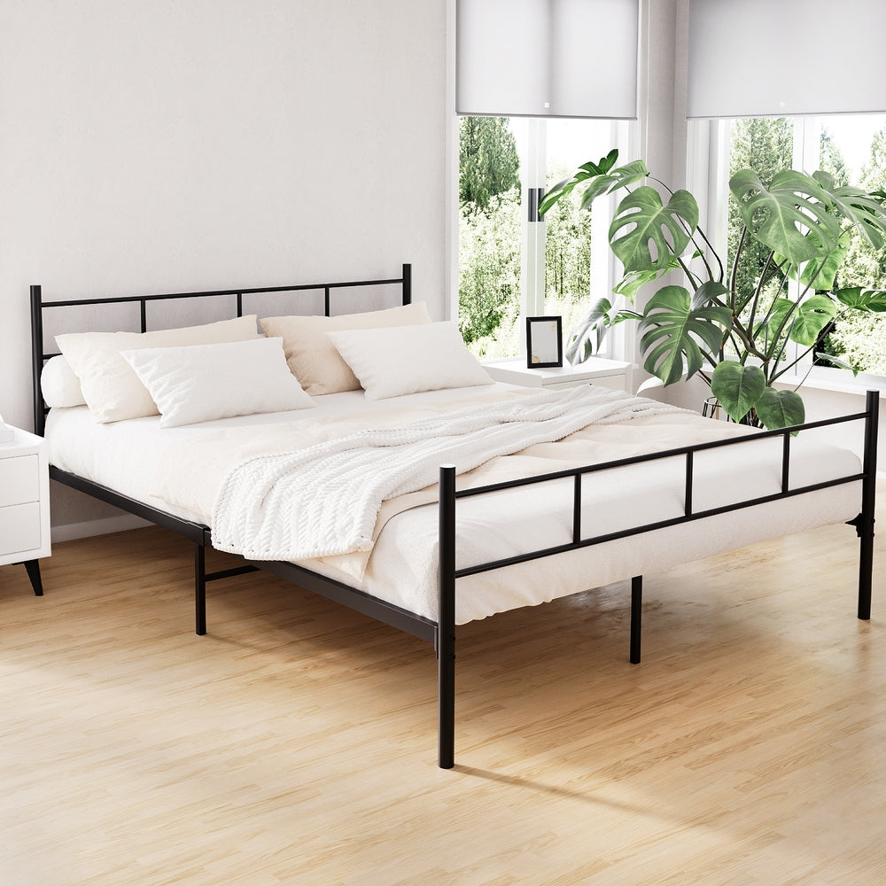 Artiss Bed Frame Queen Metal Bed Frame SOL MBED-C-SOL-Q-BK
