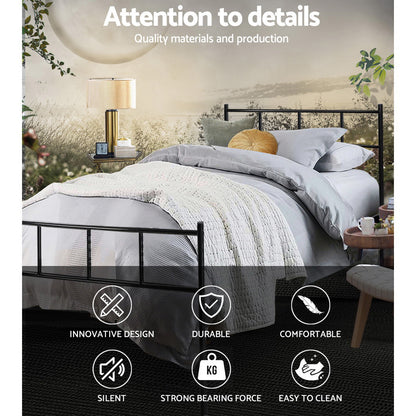 Artiss Bed Frame Single Metal Bed Frame SOL MBED-C-SOL-S-BK
