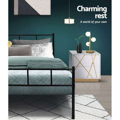 Artiss Bed Frame Single Metal Bed Frame SOL MBED-C-SOL-S-BK
