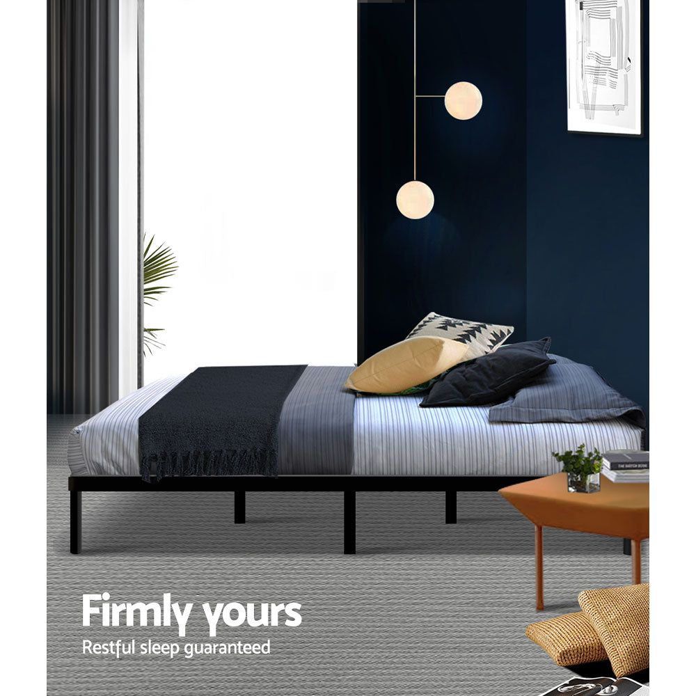 Artiss Bed Frame Double Size Metal Bed Frame TED MBED-C-TED-D-BK