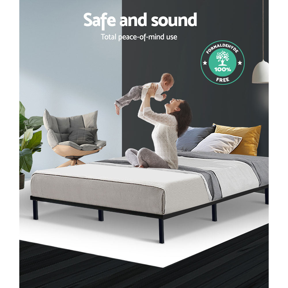 Artiss Bed Frame Double Size Metal Bed Frame TED MBED-C-TED-D-BK