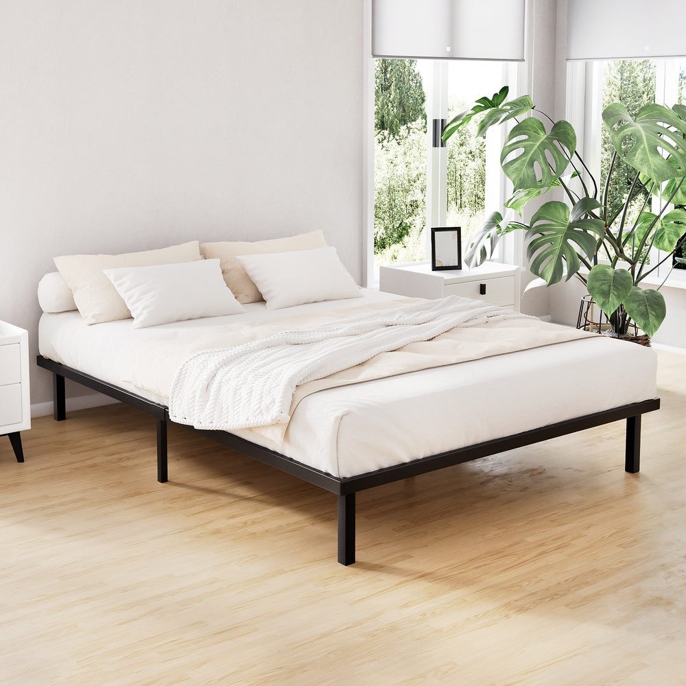 Artiss Bed Frame Double Size Metal Bed Frame TED MBED-C-TED-D-BK