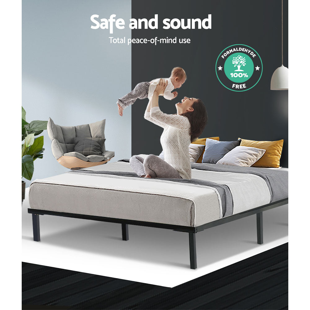 Artiss Bed Frame Queen Size Metal Bed Frame TED MBED-C-TED-Q-BK