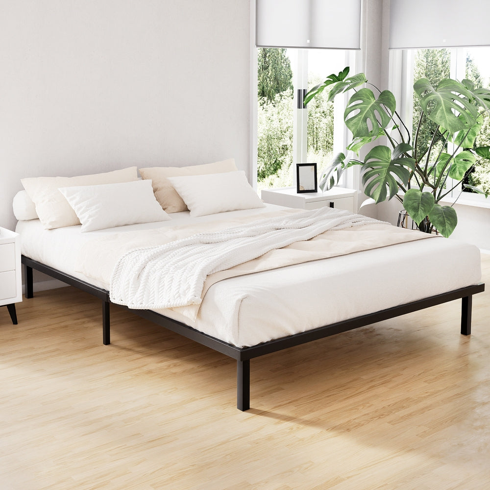 Artiss Bed Frame Queen Size Metal Bed Frame TED MBED-C-TED-Q-BK